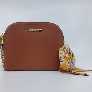 Steve Madden Brown Crossbody Bag with Floral Scarf